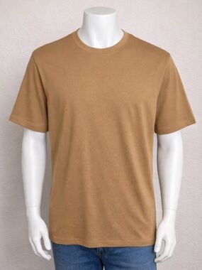 Banana Republic Luxe Touch Tee Men's XXL Tan Whiskey Crew Neck Short Sleeve NWT